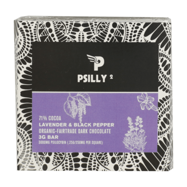 Psilly - Dark Chocolate Bar - Lavender & Black Pepper | Powerful Magic Mushrooms Canada